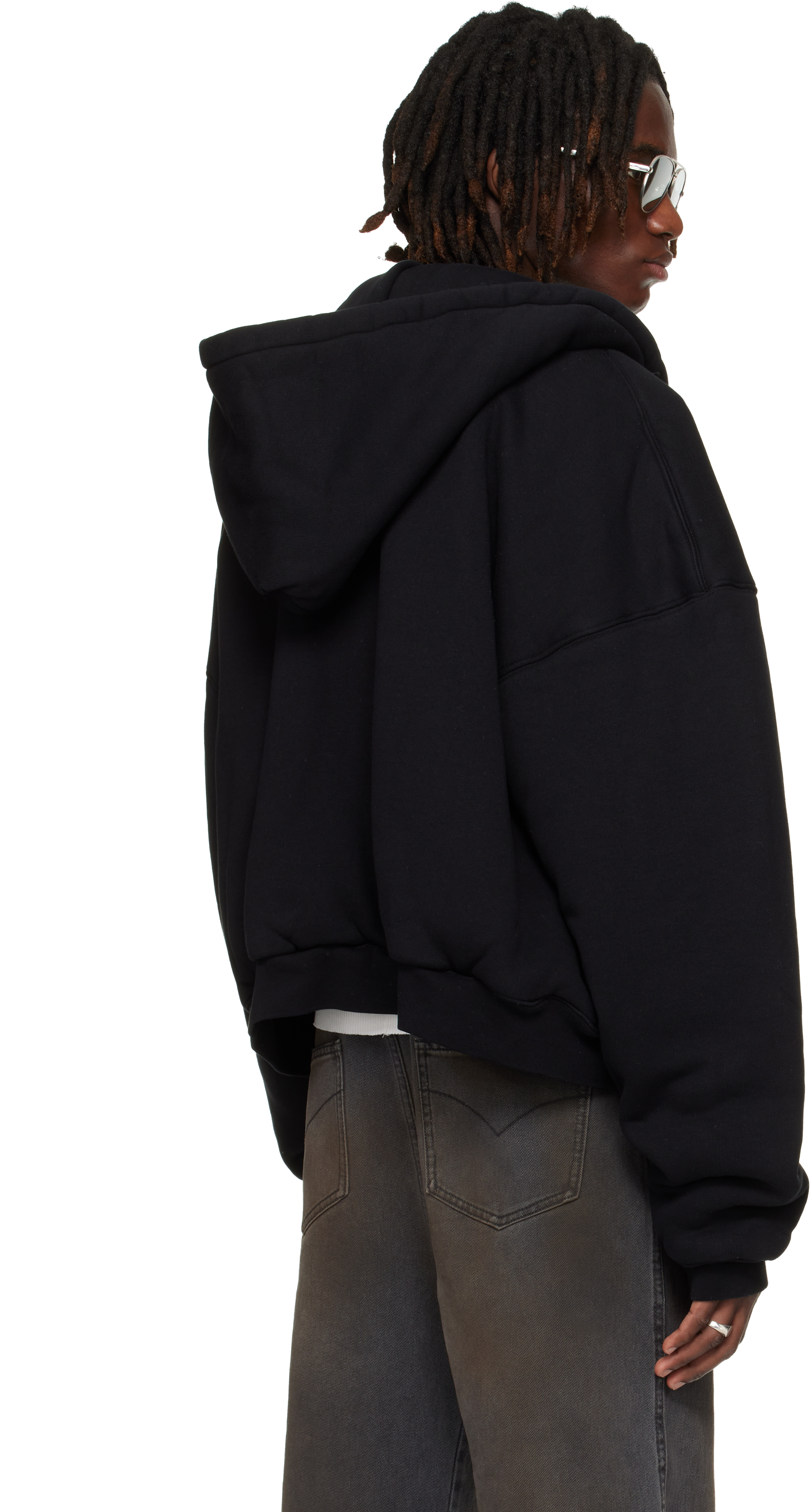 SSENSE Exclusive Black Wadded Hoodie