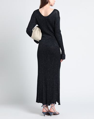 Chloé Woman Maxi dress Midnight blue Size L Viscose, Metallic fiber