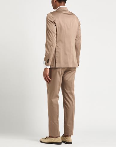 Man Suit Light brown Size 36 Cotton, Wool, Silk