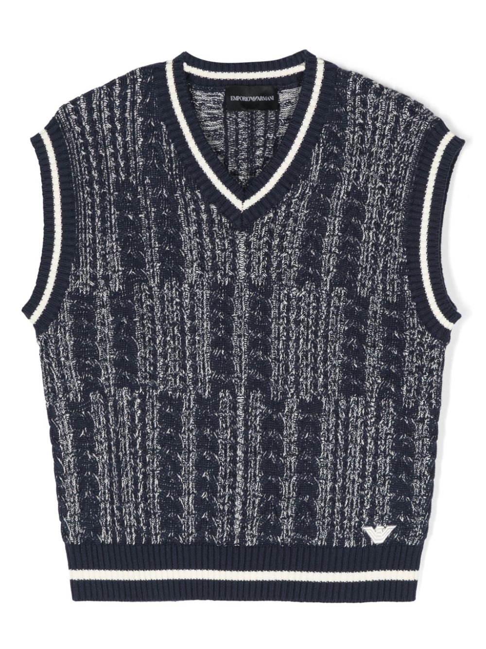 V-neck cable-knit minidress - Blue