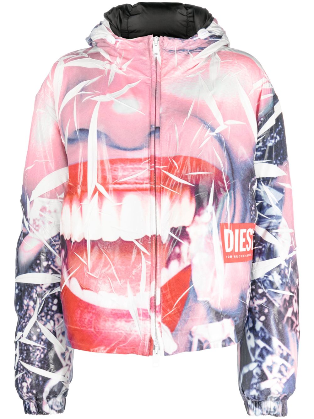 Smiley face-print jacket - Pink