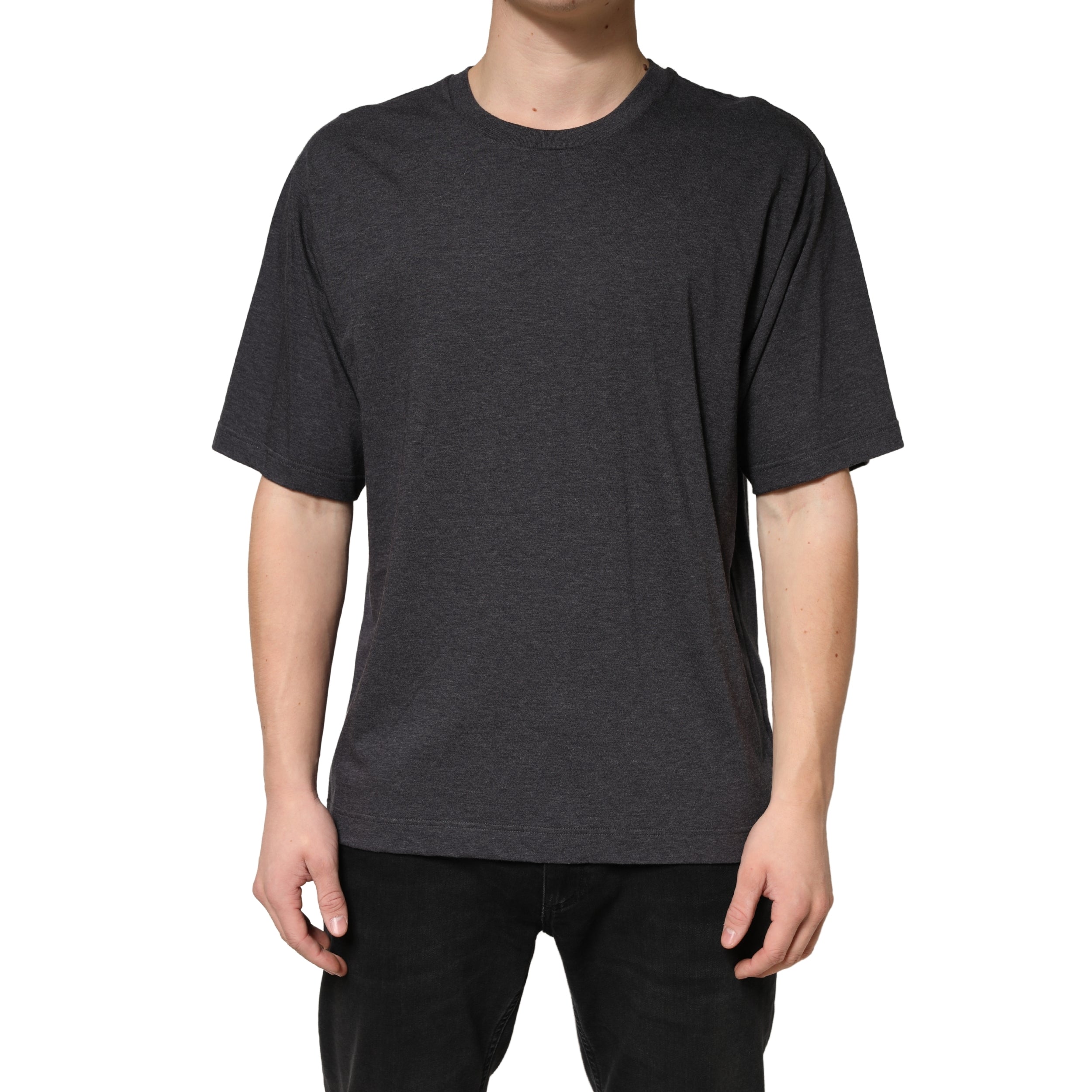Crewneck Cotton T-shirt — Gray