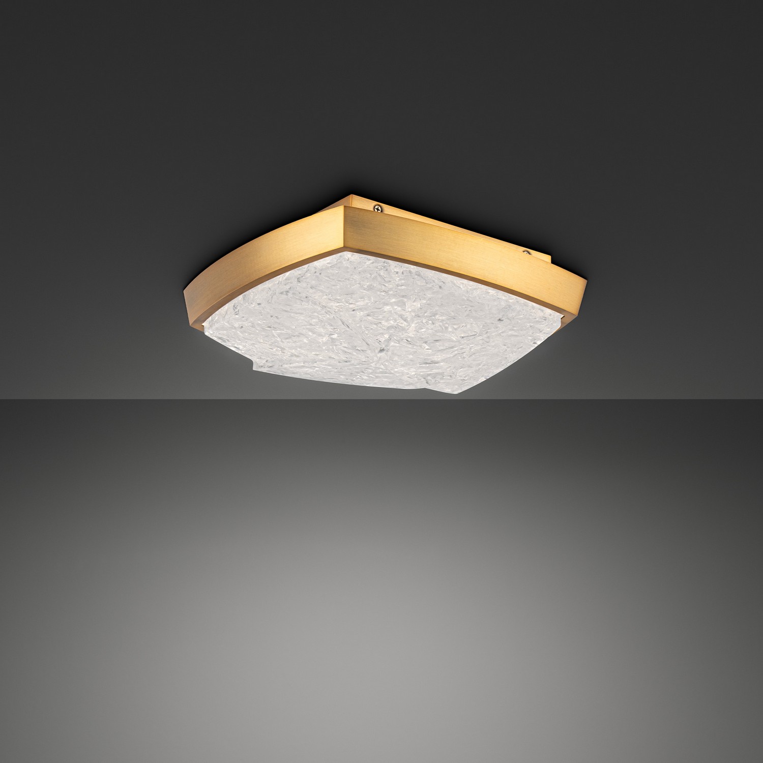 Aged Brass LED Flush Mount from the Kenji Collection
