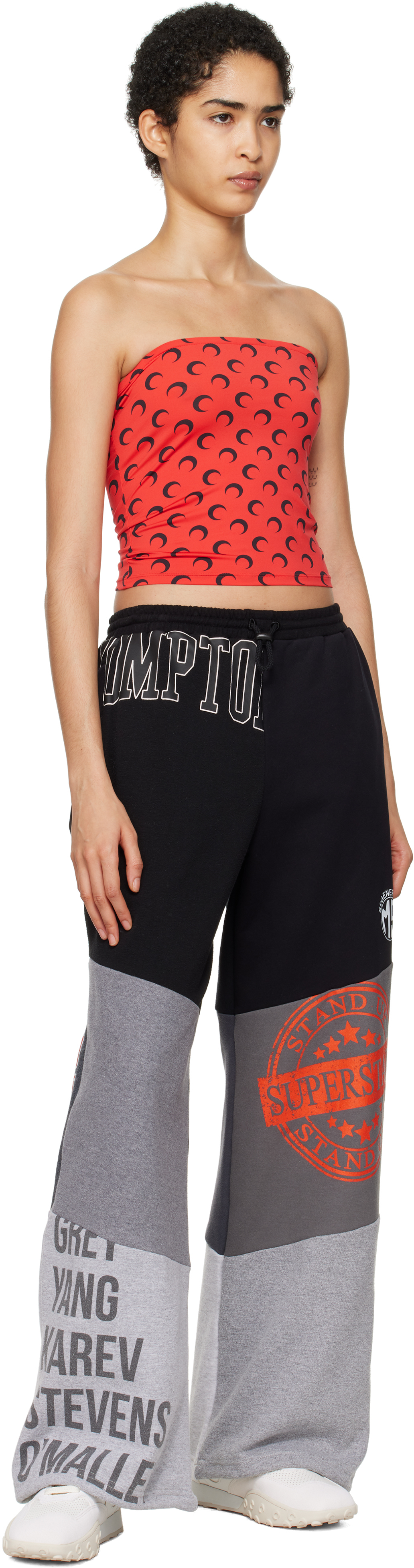 Marine Serre Red Moon Printed Jersey Second Skin Tank Top
