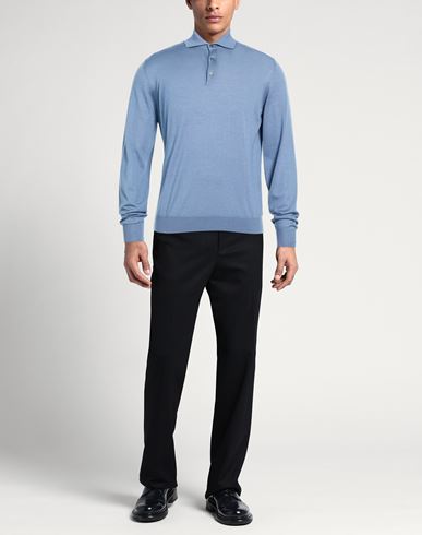 Man Sweater Slate blue Size 38 Cashmere, Silk