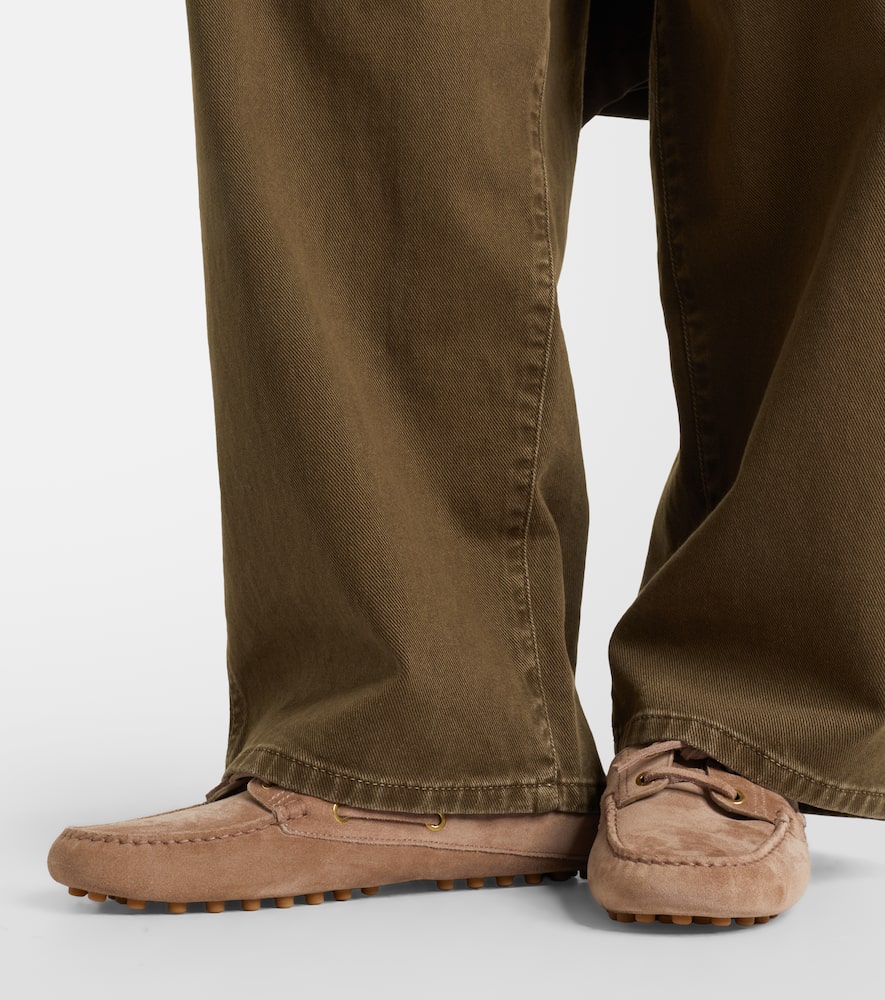 Suede slip-on shoes