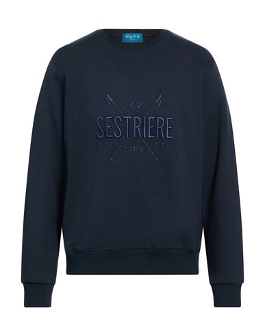 Fefè Napoli Man Sweatshirt Navy Size XL Cotton, Elastane