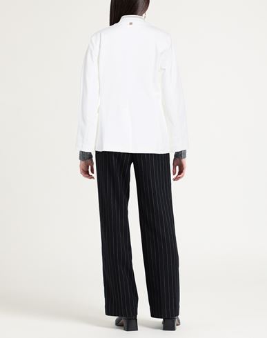 Woman Blazer White Size 6 Cotton, Polyamide, Elastane