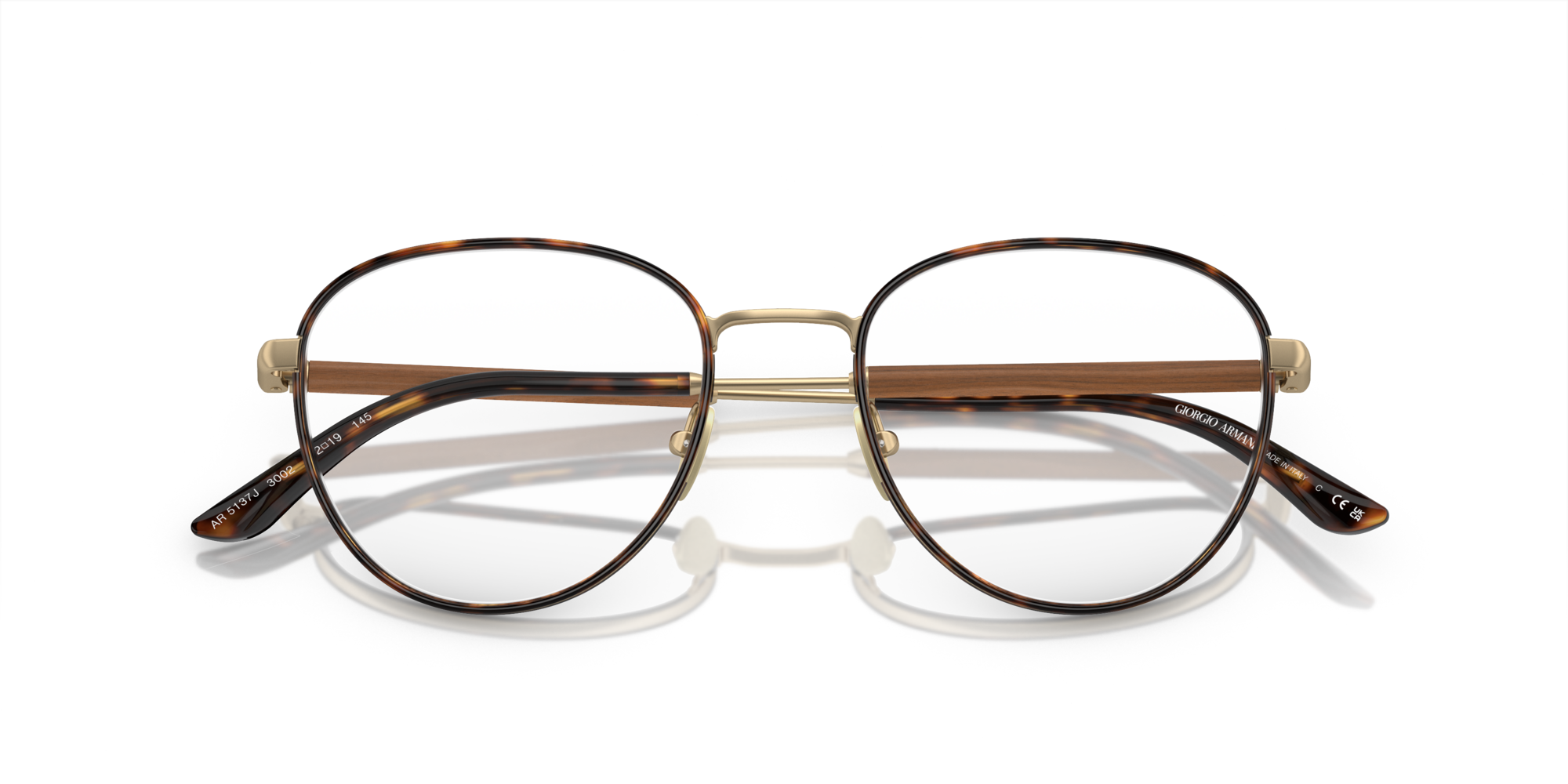 Giorgio Armani Man Giorgio Armani AR5137J 3002 Optical frames Steel Gold Transparent Pantos Norma