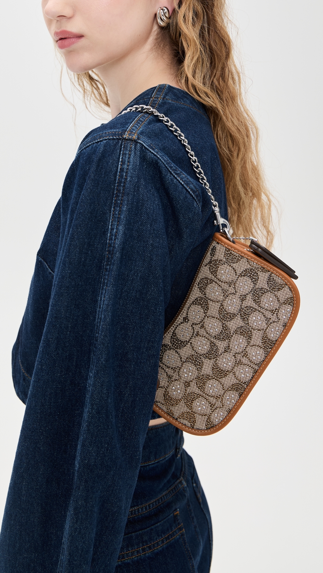 Coach Crystals Signature Jacquard Swinger 20 Bag Burnished Amber One Size