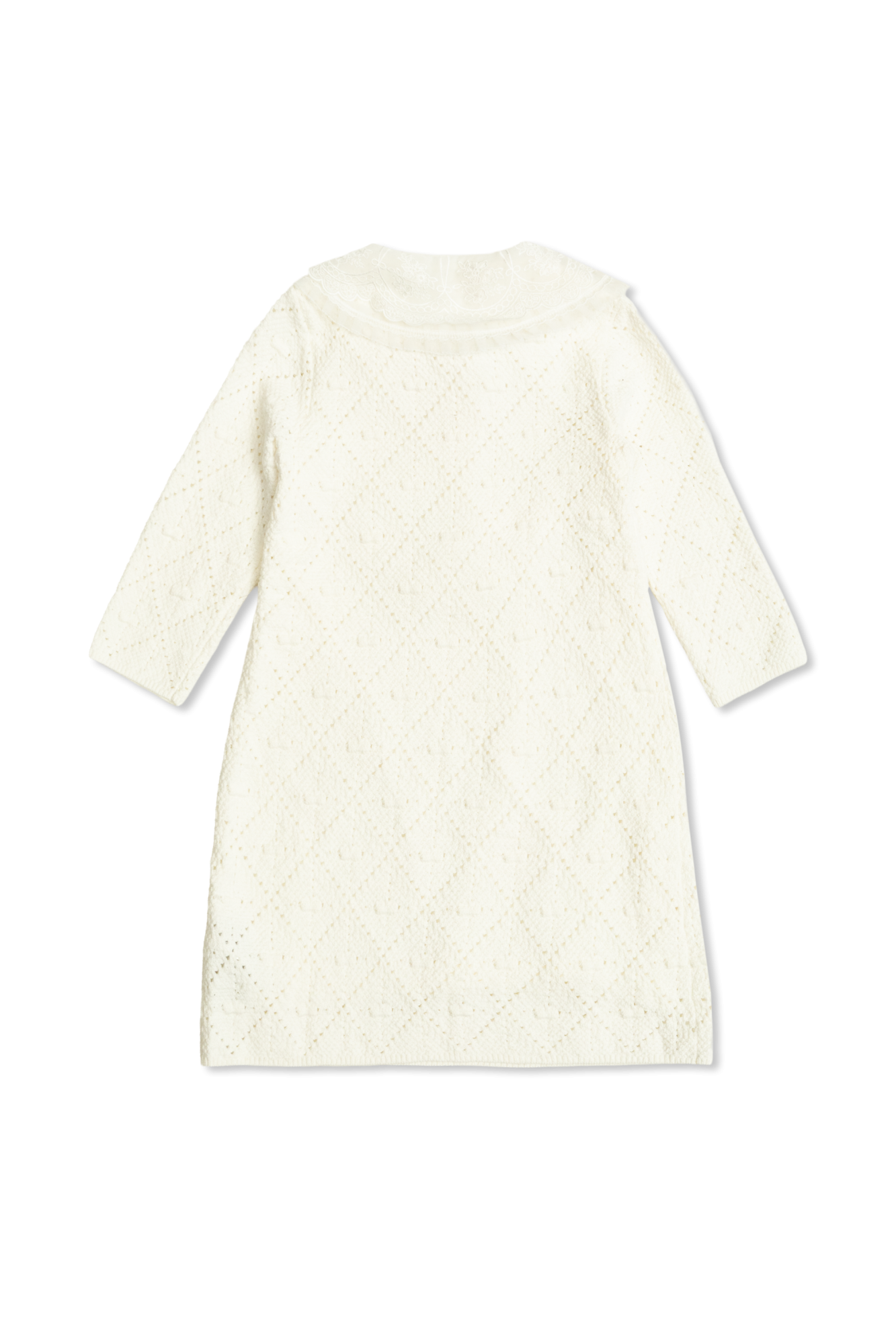 Dress With Lace Collar, Unisex, White