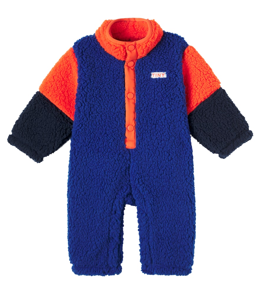Baby colorblocked faux shearling snowsuit