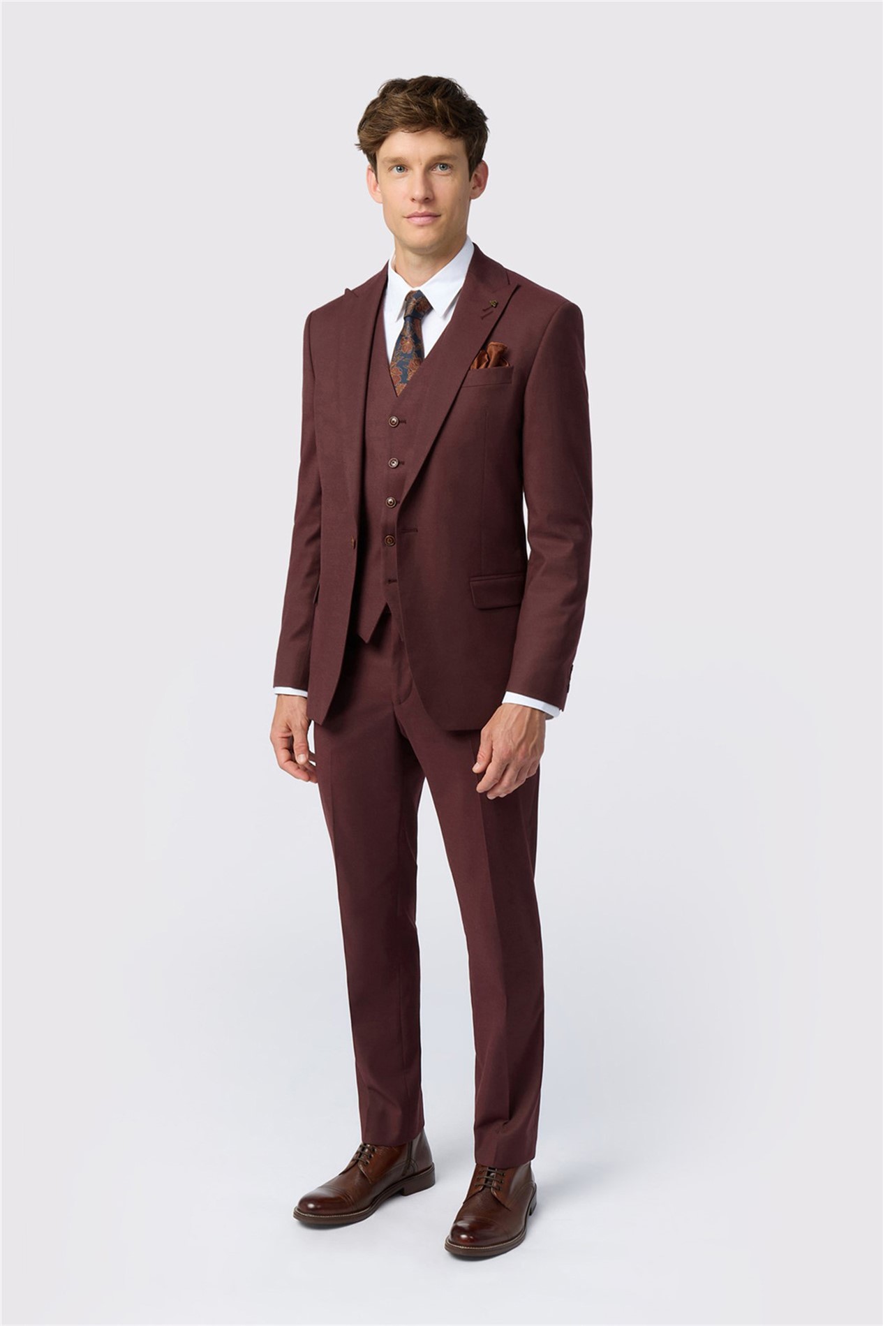 Antique Rogue Mens Single Breasted One Button Slim Fit Suit Jacket - Red - 52 Chest