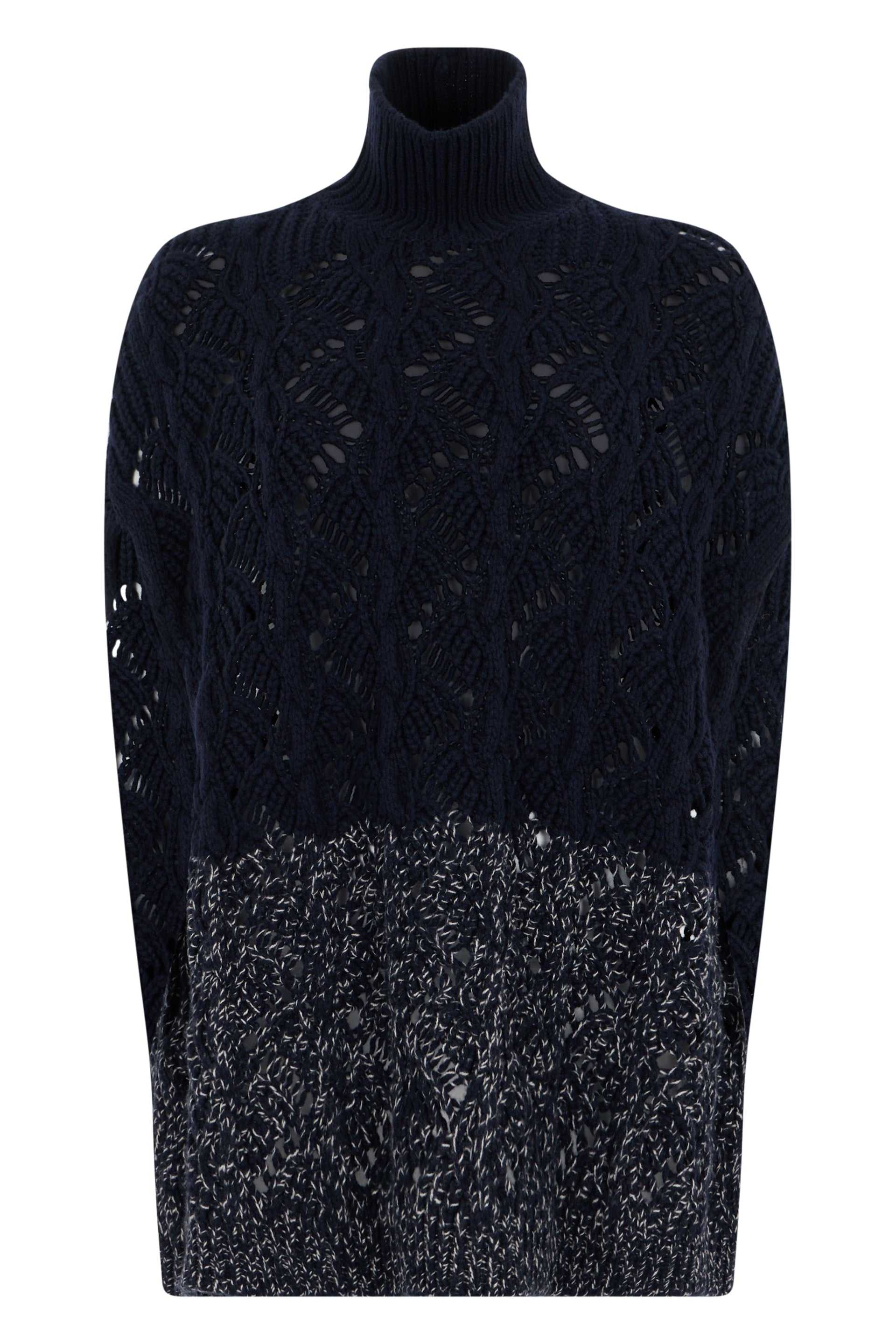 High-Collar Wool & Silk Cashmere Sweater