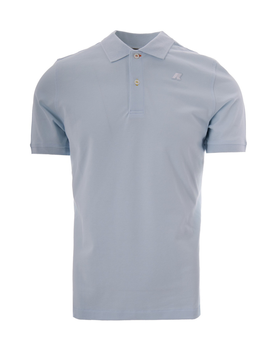 Light Blue Solid Shirt Collar Polo