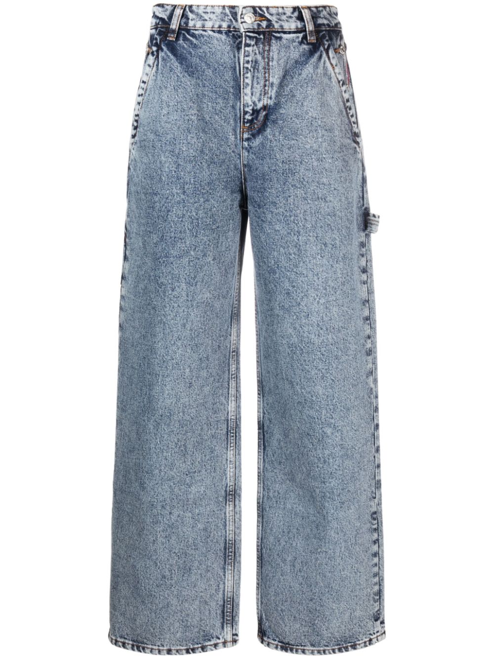 High-rise straight-leg jeans - Blue