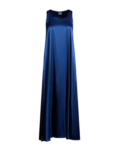 Woman Maxi dress Blue Size S Silk, Elastane