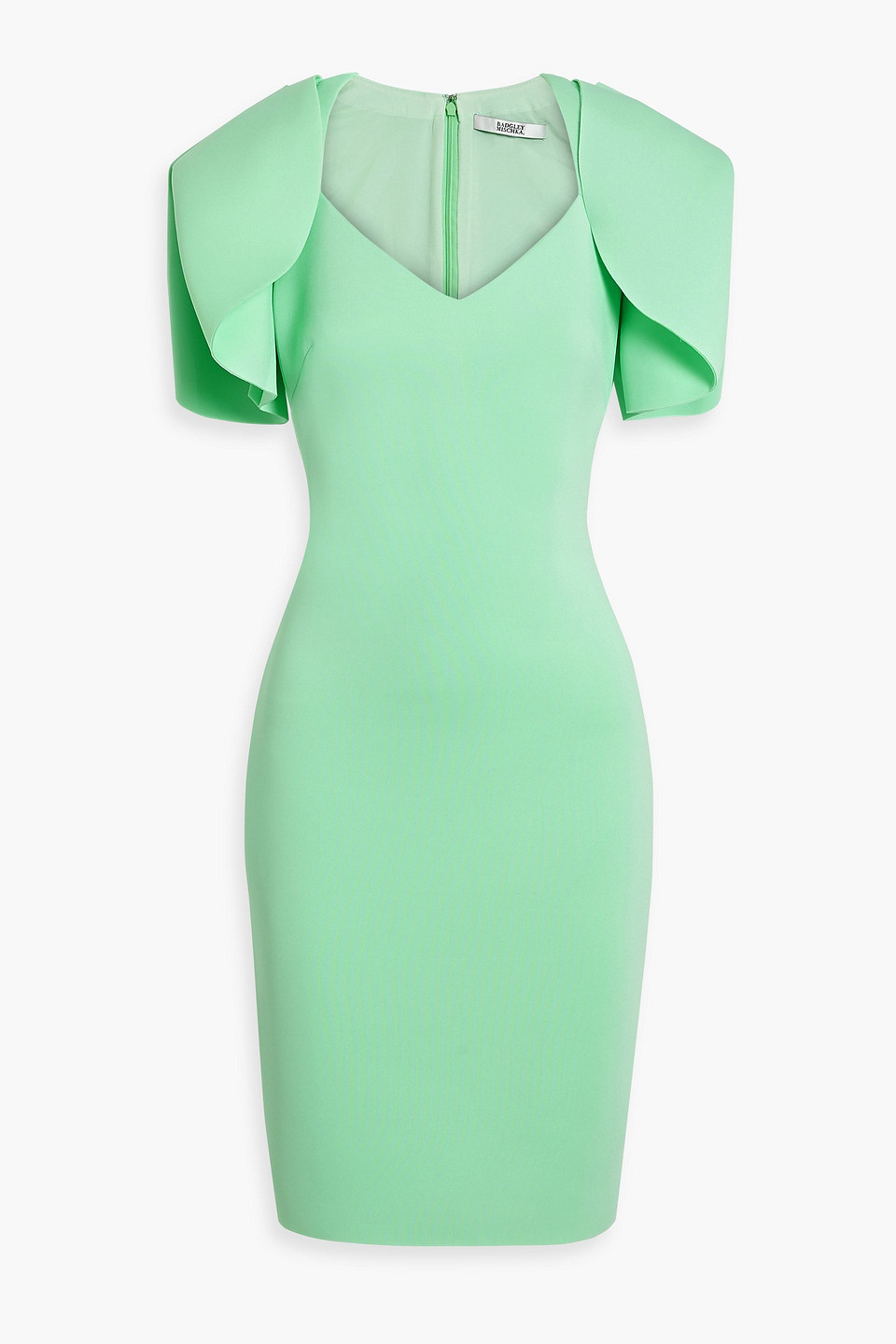 Badgley Mischka - Kleid aus Scuba mit Rüschen - Grün - US 6