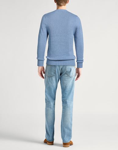 Man Sweater Azure Size 44 Cotton
