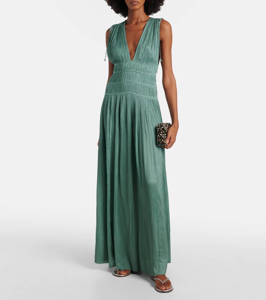 Tasneem satin plissé gown