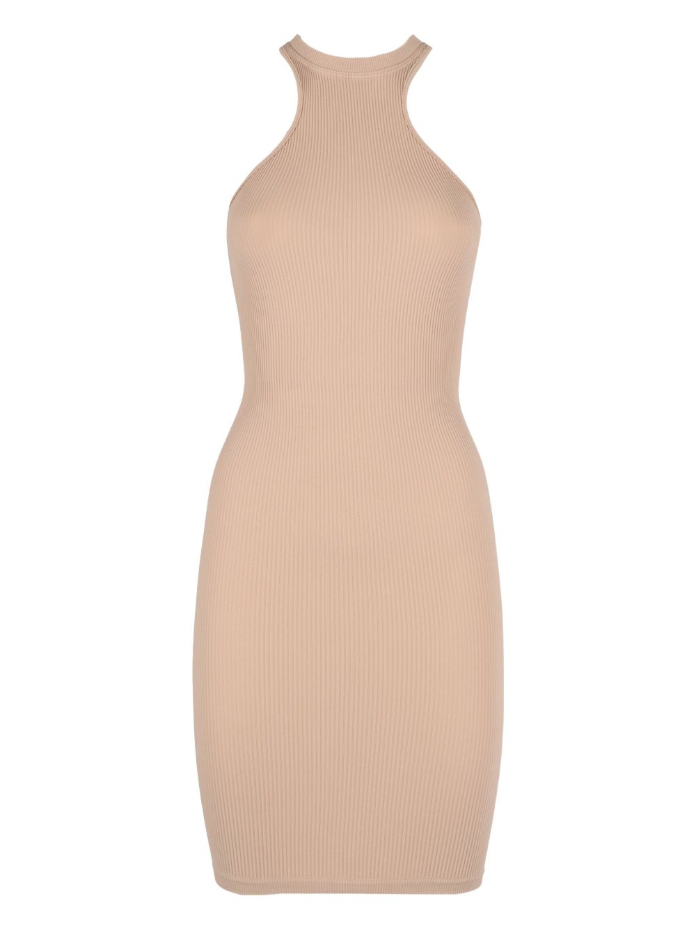 Ribbed halterneck dress - Neutrals