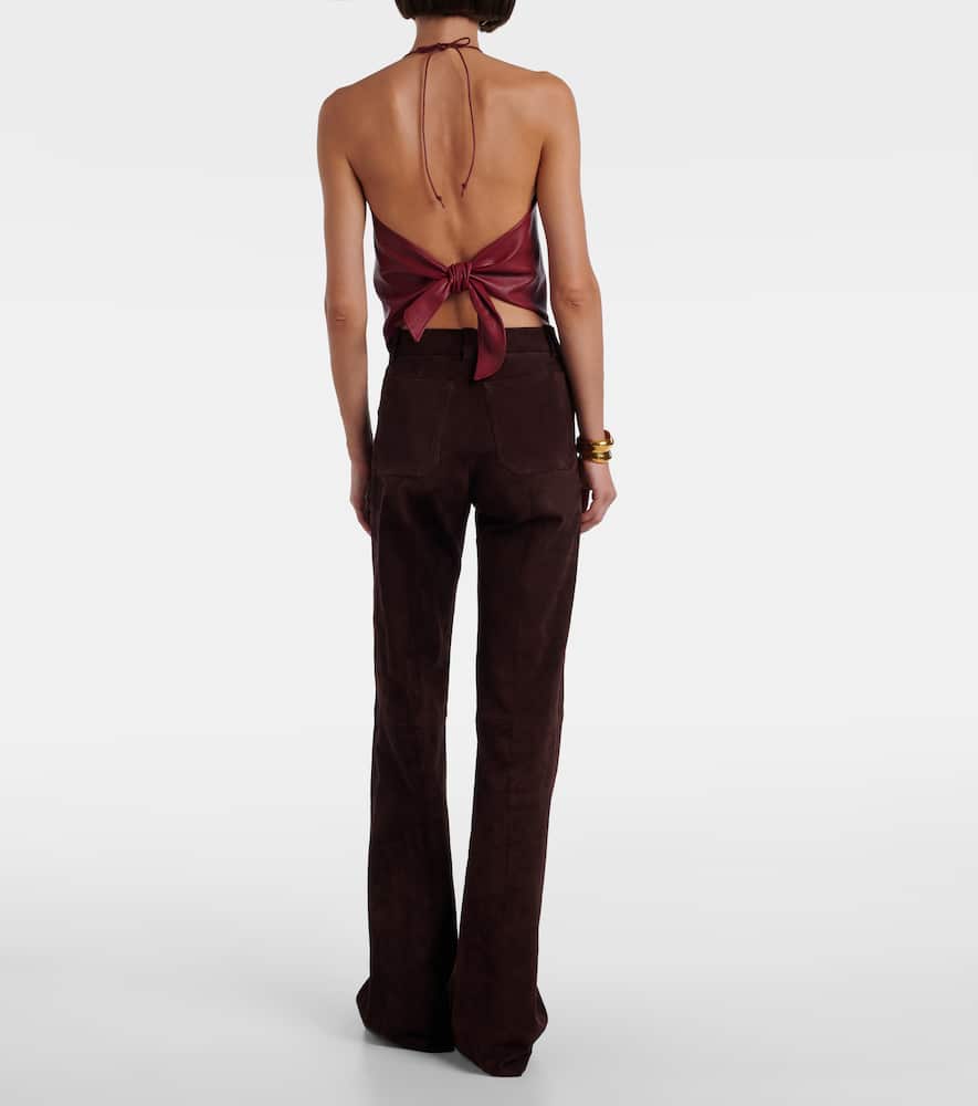 Rosie open-back leather top