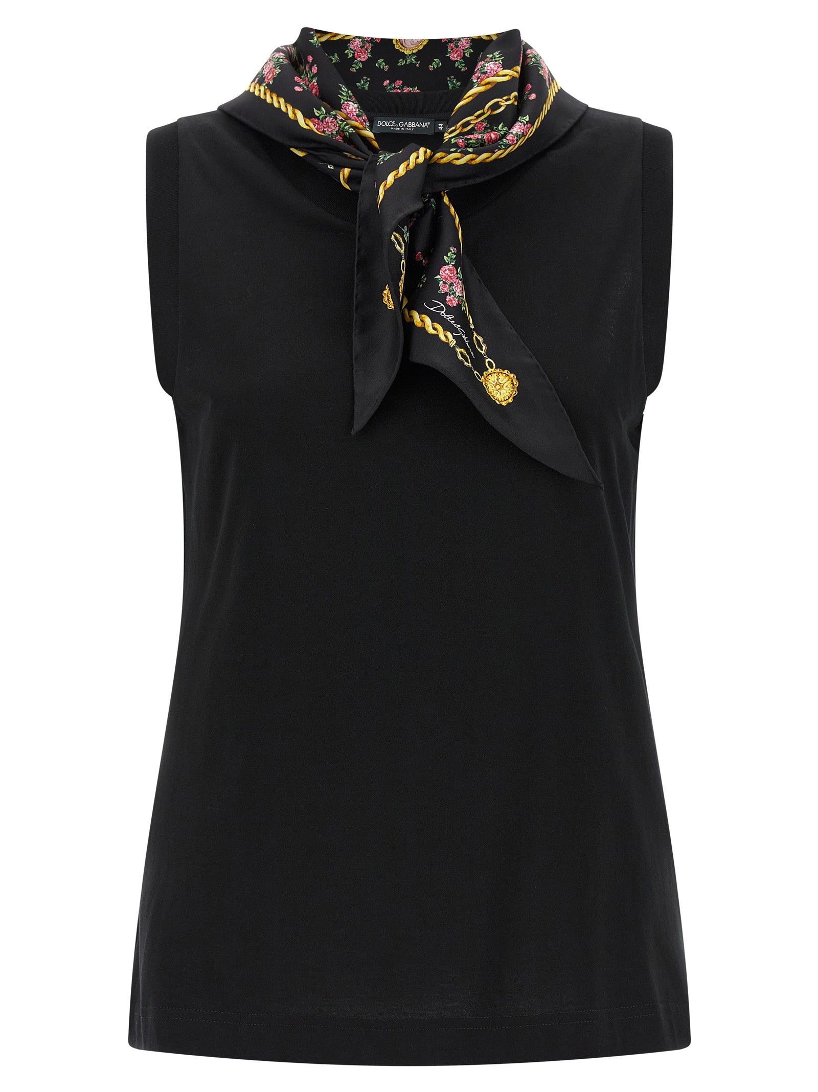 Logo-Embroidered Cotton Tank Top — Black