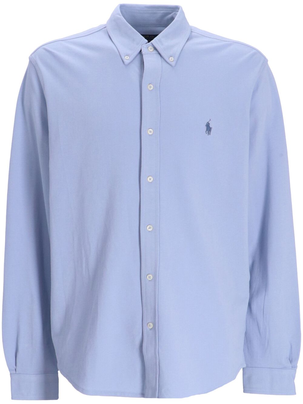 Pony-motif cotton shirt - Blue