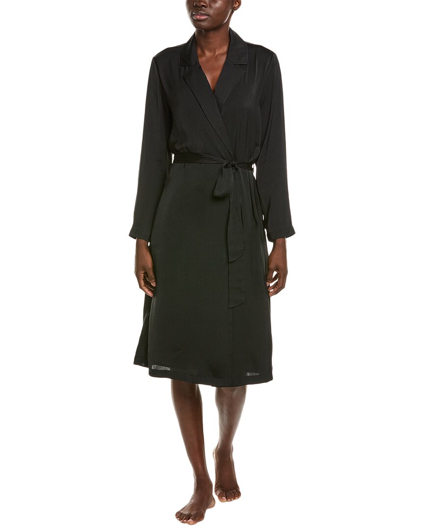 Washed Satin Notch Collar Robe
