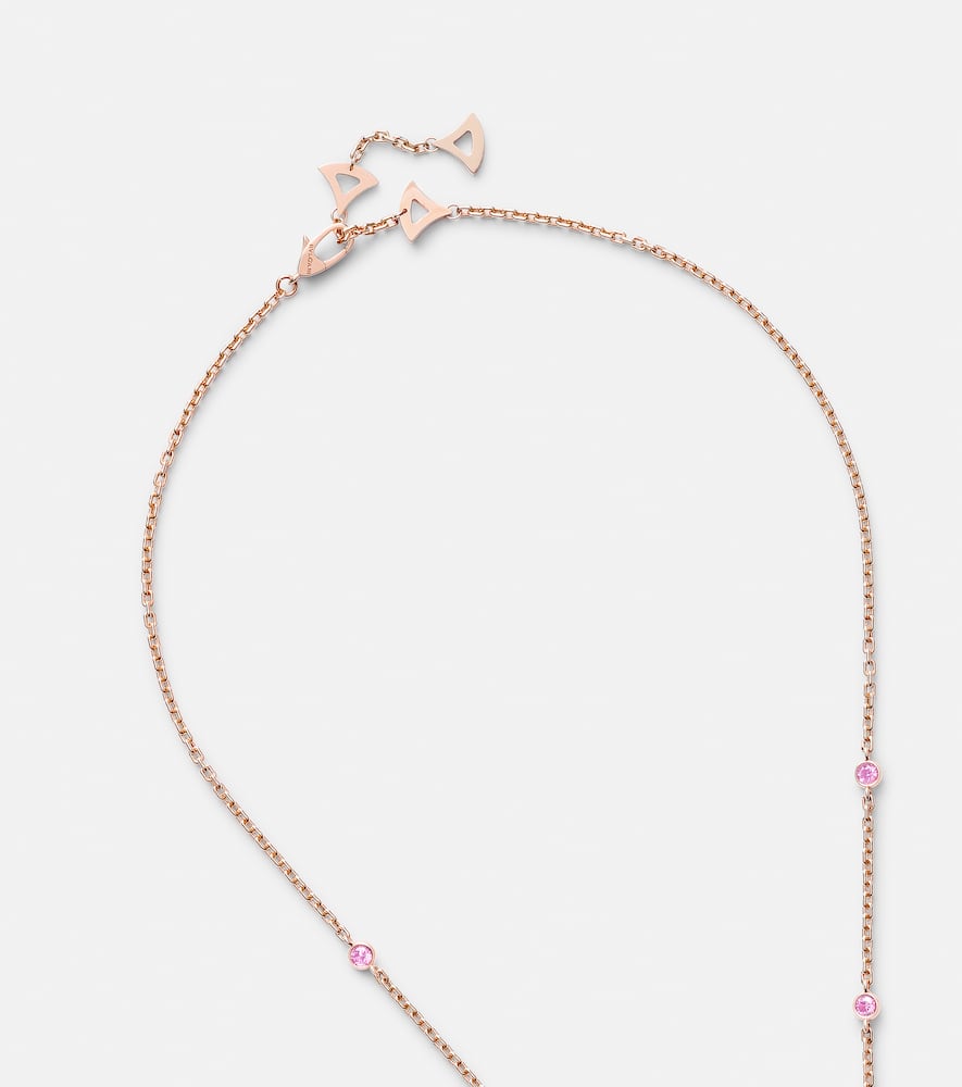 Bvlgari Divas' Dream 18kt rose gold pendant necklace with diamonds, sapphires, and rubies