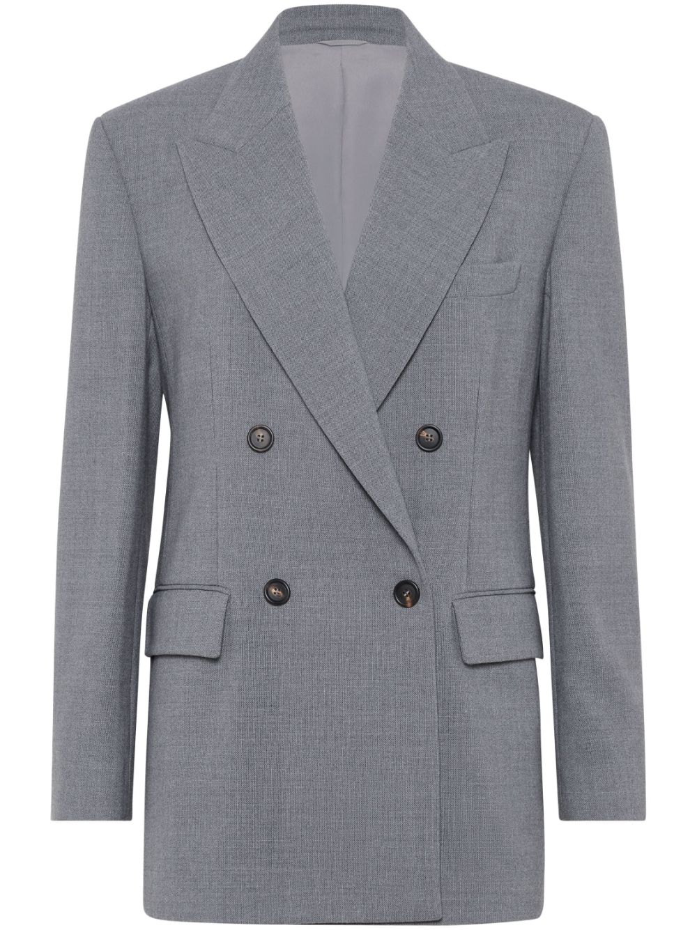 Double-breasted wool blazer - Grey