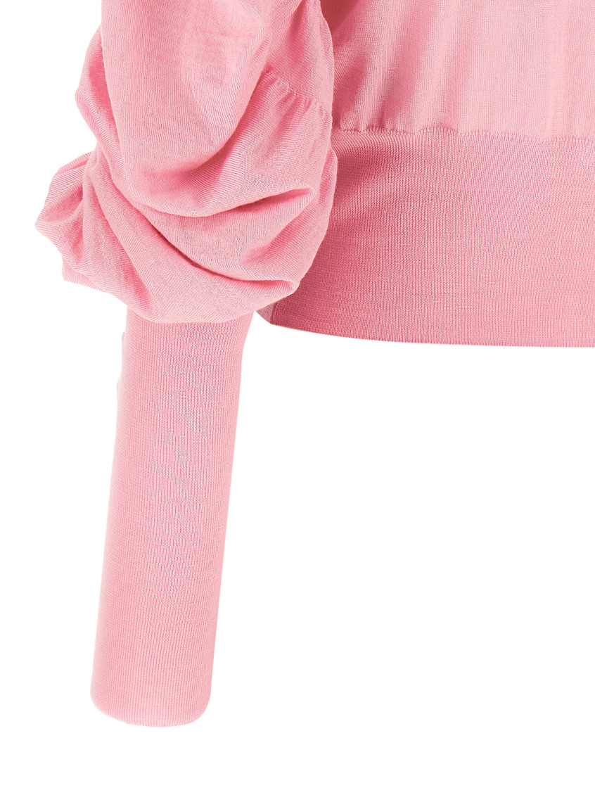 Button Puff-sleeve Cardigan