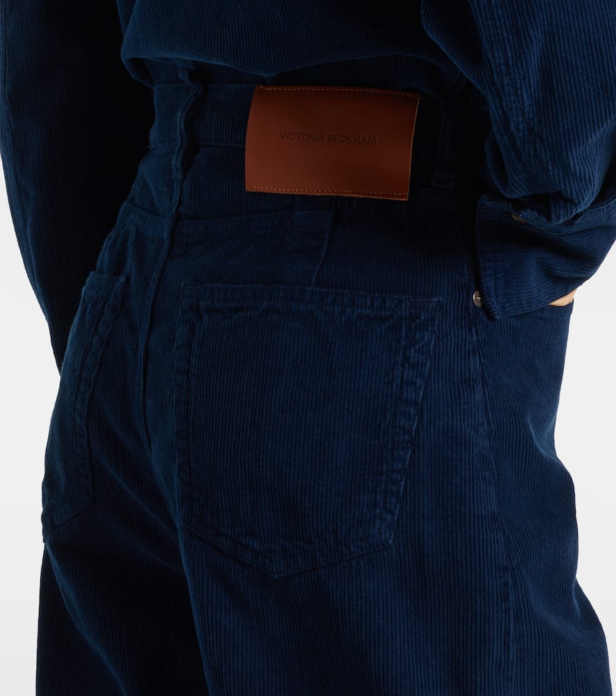 High-rise cotton corduroy straight pants