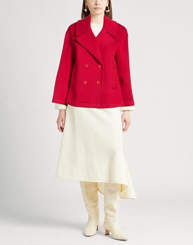 Woman Coat Red Size 8 Viscose, Elastane, Polyurethane