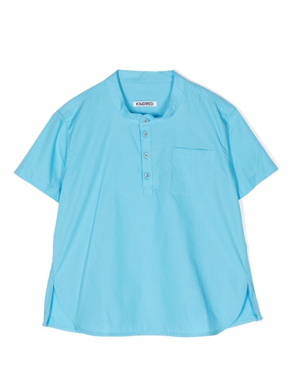 Kaiser cotton-poplin Henley shirt - Blue
