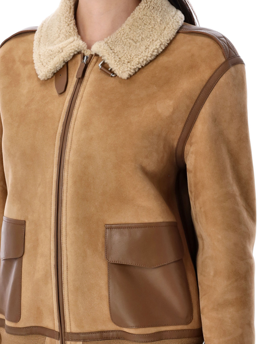 Ralph Lauren - shearling jacket contrast tri