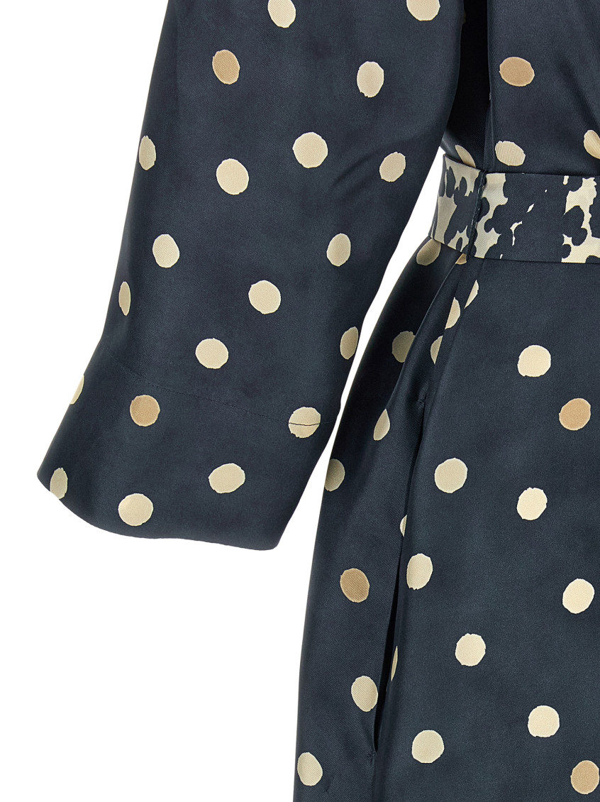 Blue Polka Dot Maxi Dress