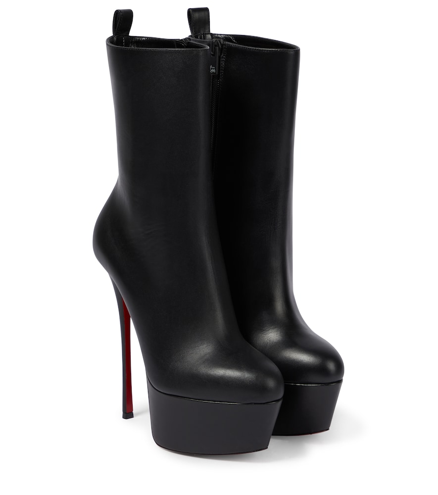 Leather platform boots
