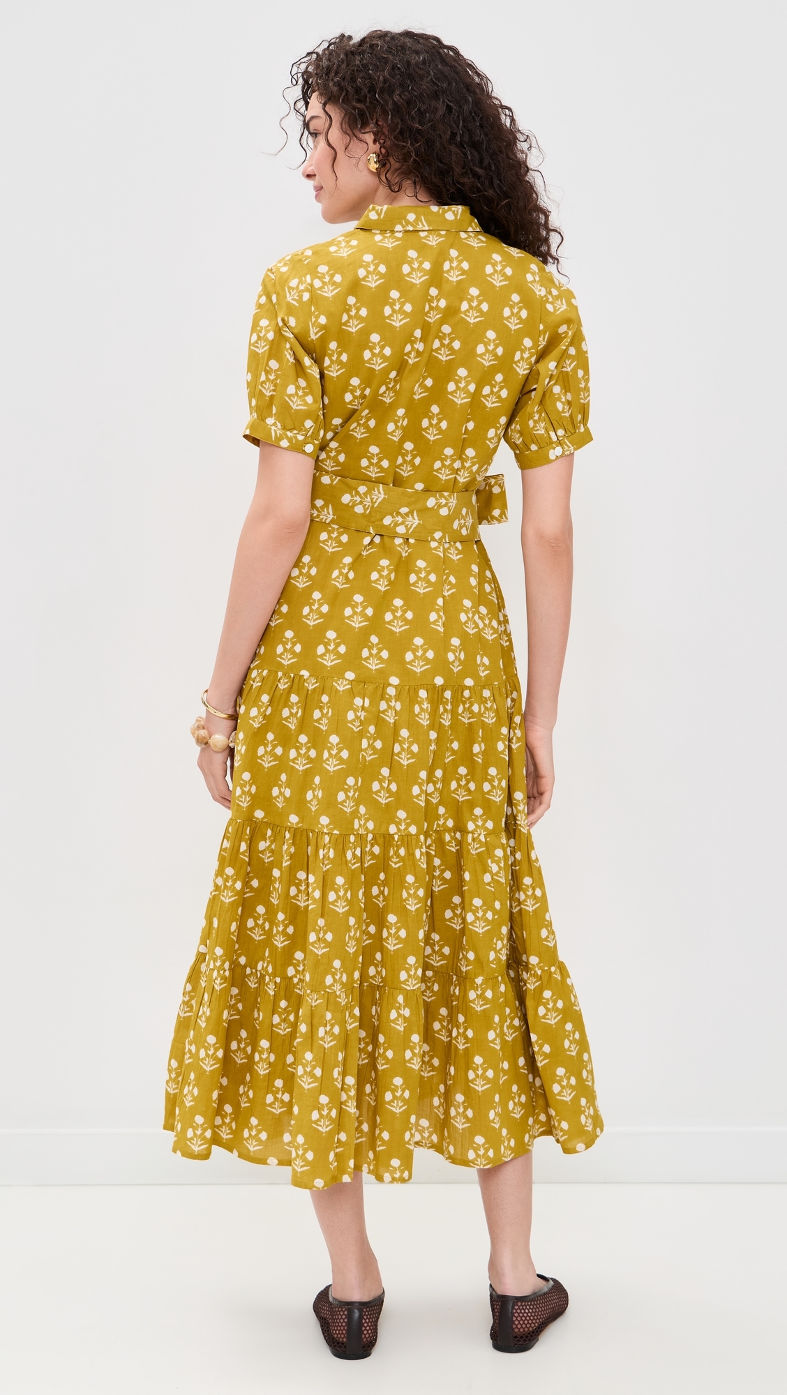 Short Sleeve Shirt Dress Chartreuse Daffodil