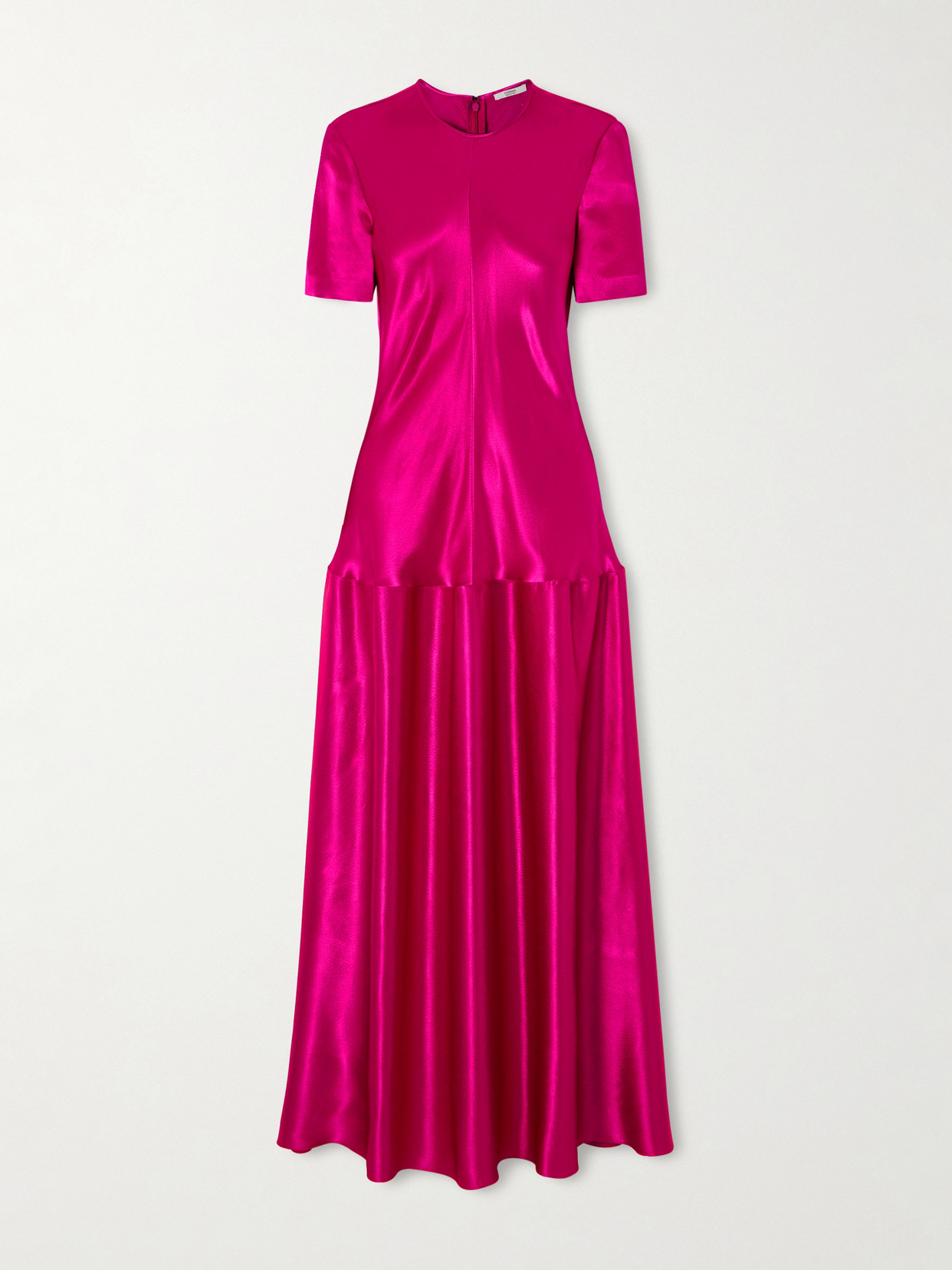 Clodia Pleated Textured-satin Maxi Dress - Pink