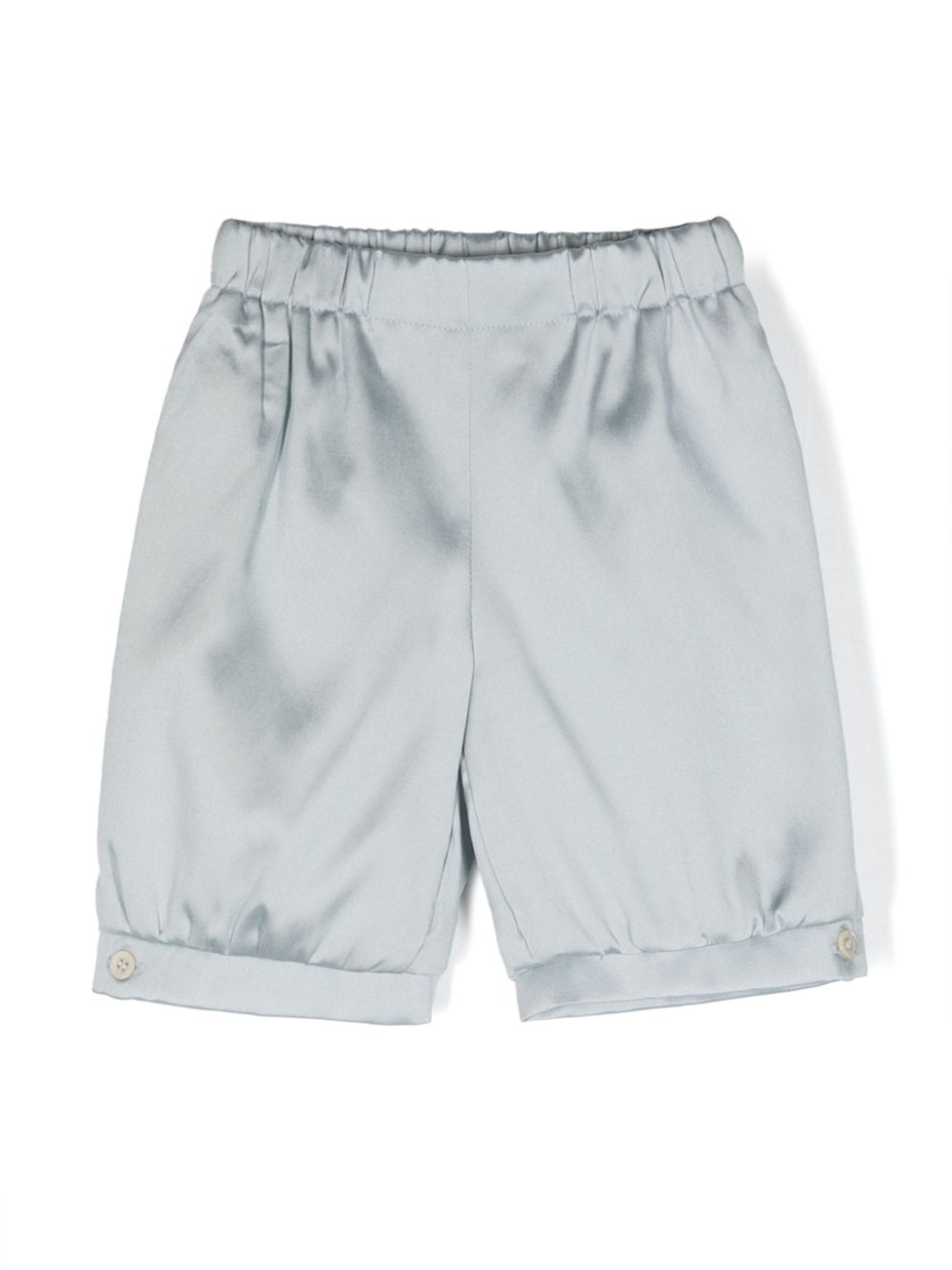 Satin-finish slip-on shorts - Blue