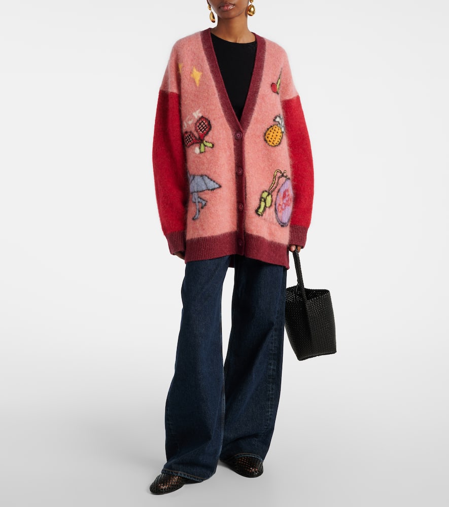 Alémais Court embroidered wool-blend cardigan