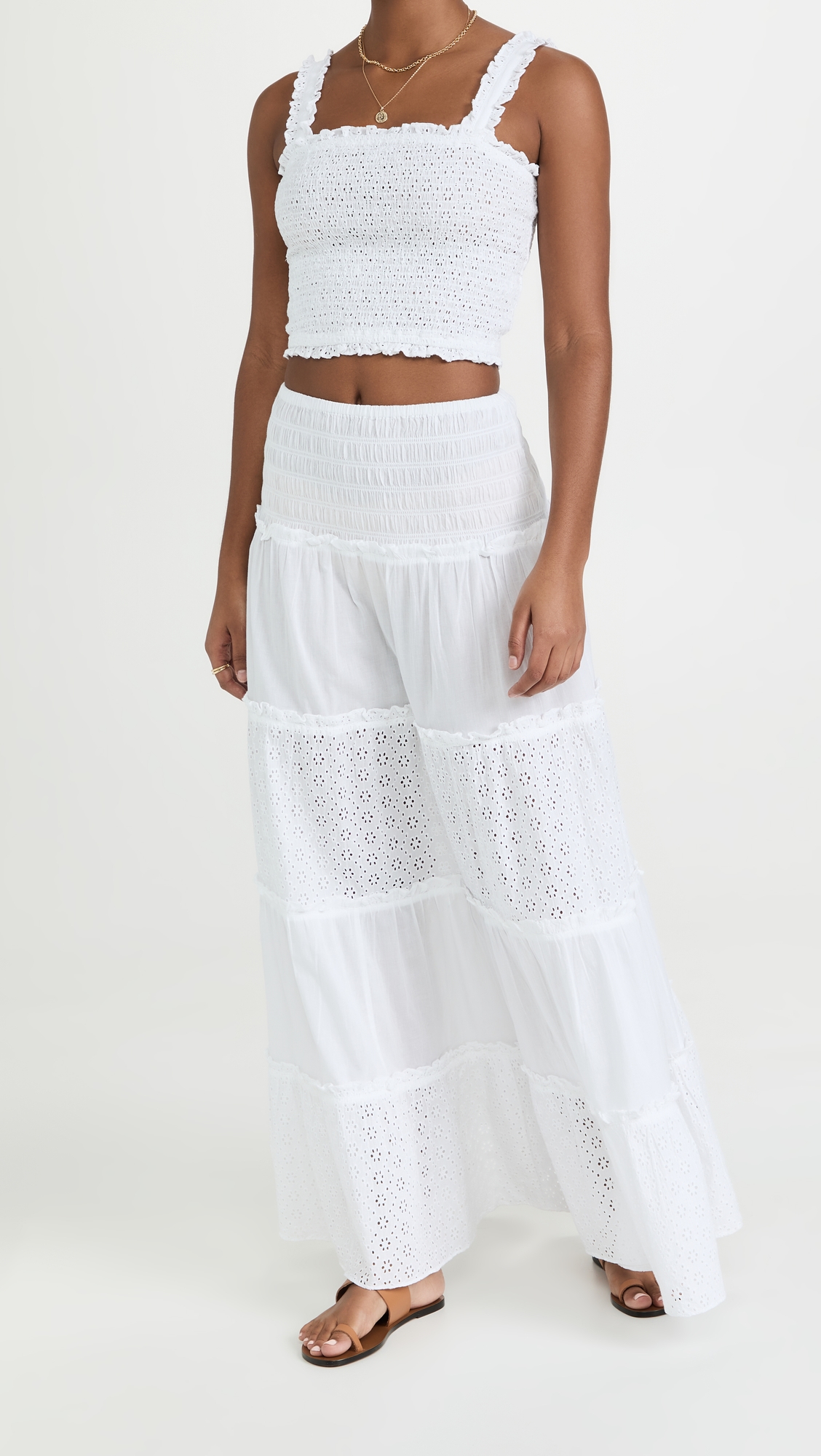 Smocked Skirt White Eyelet