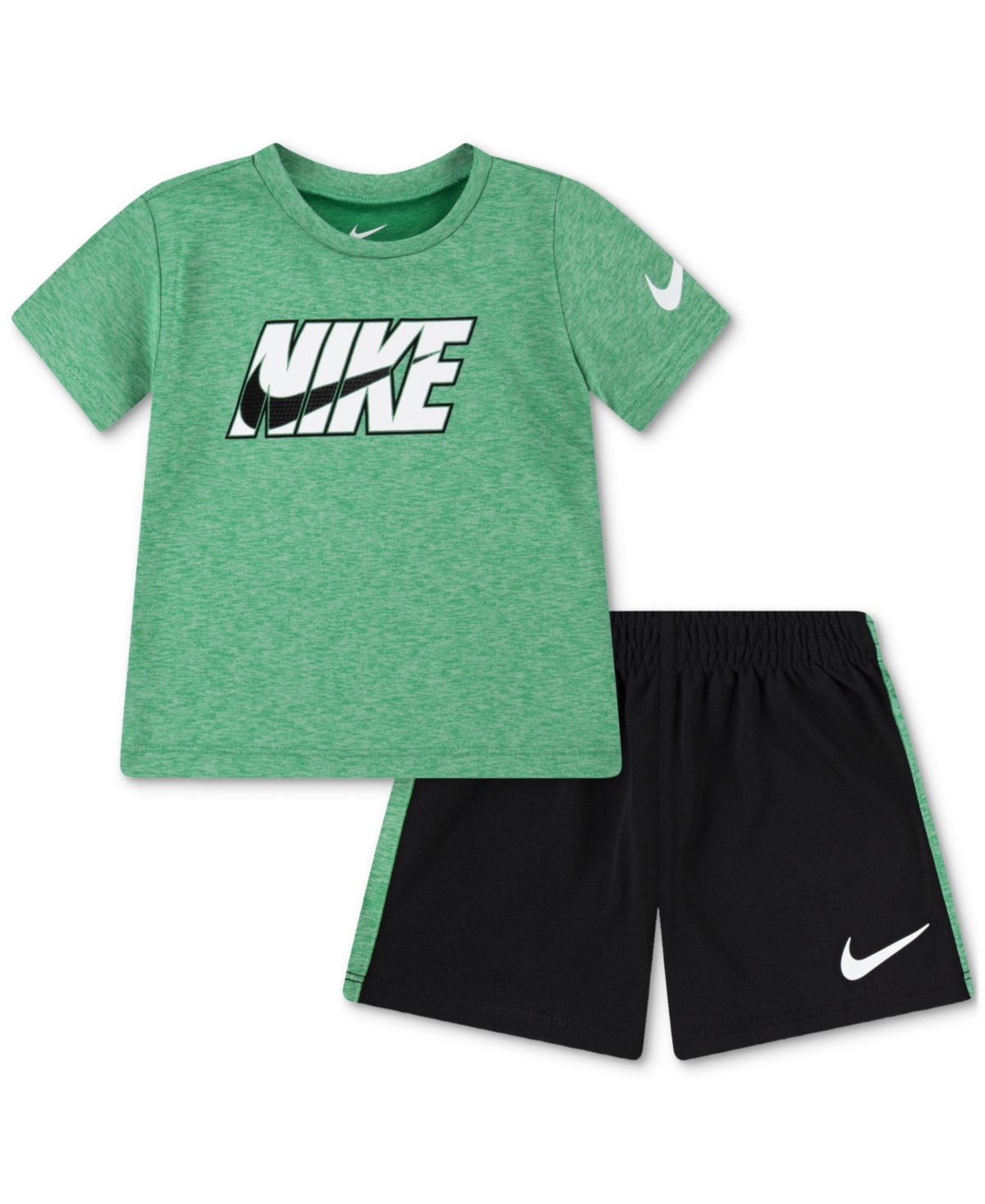 Baby Short-Sleeve Logo T-Shirt & Shorts, 2 Piece Set - Green