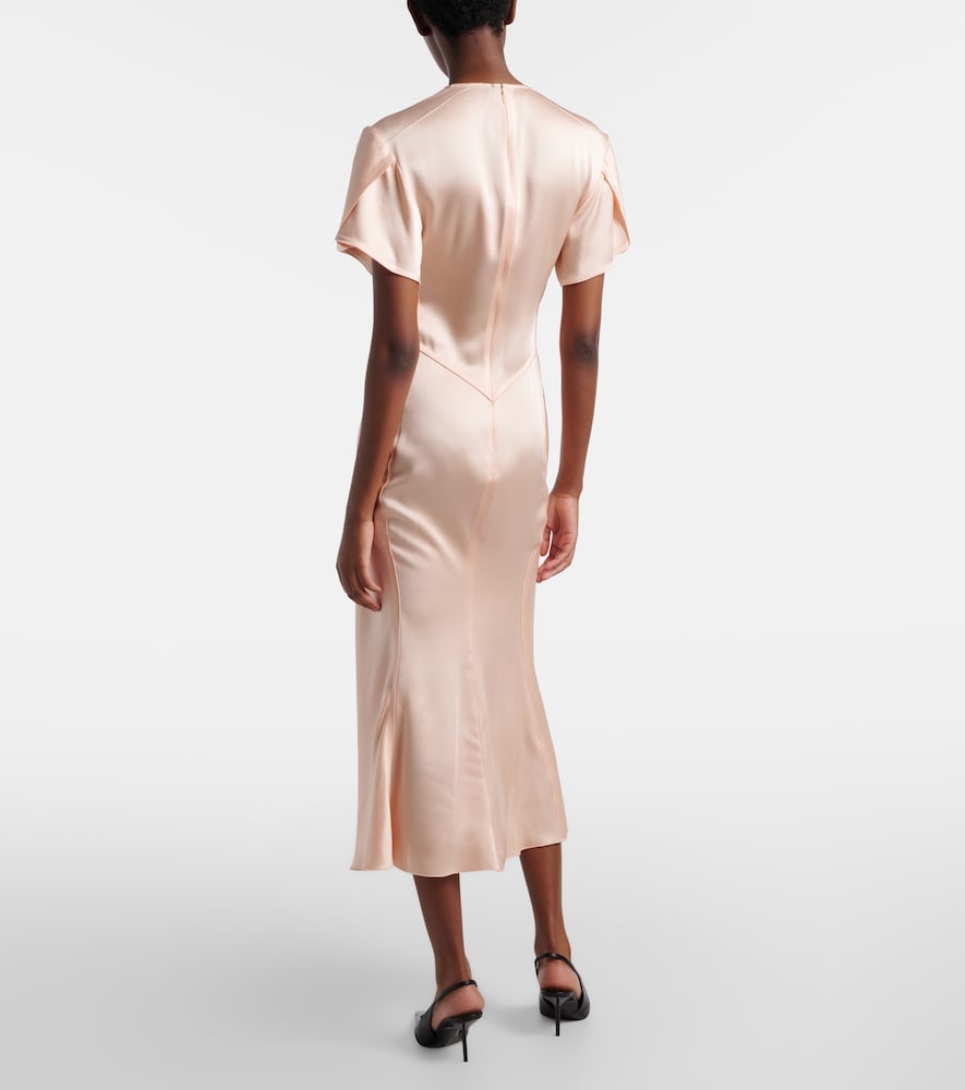 Eve gathered satin crêpe midi dress