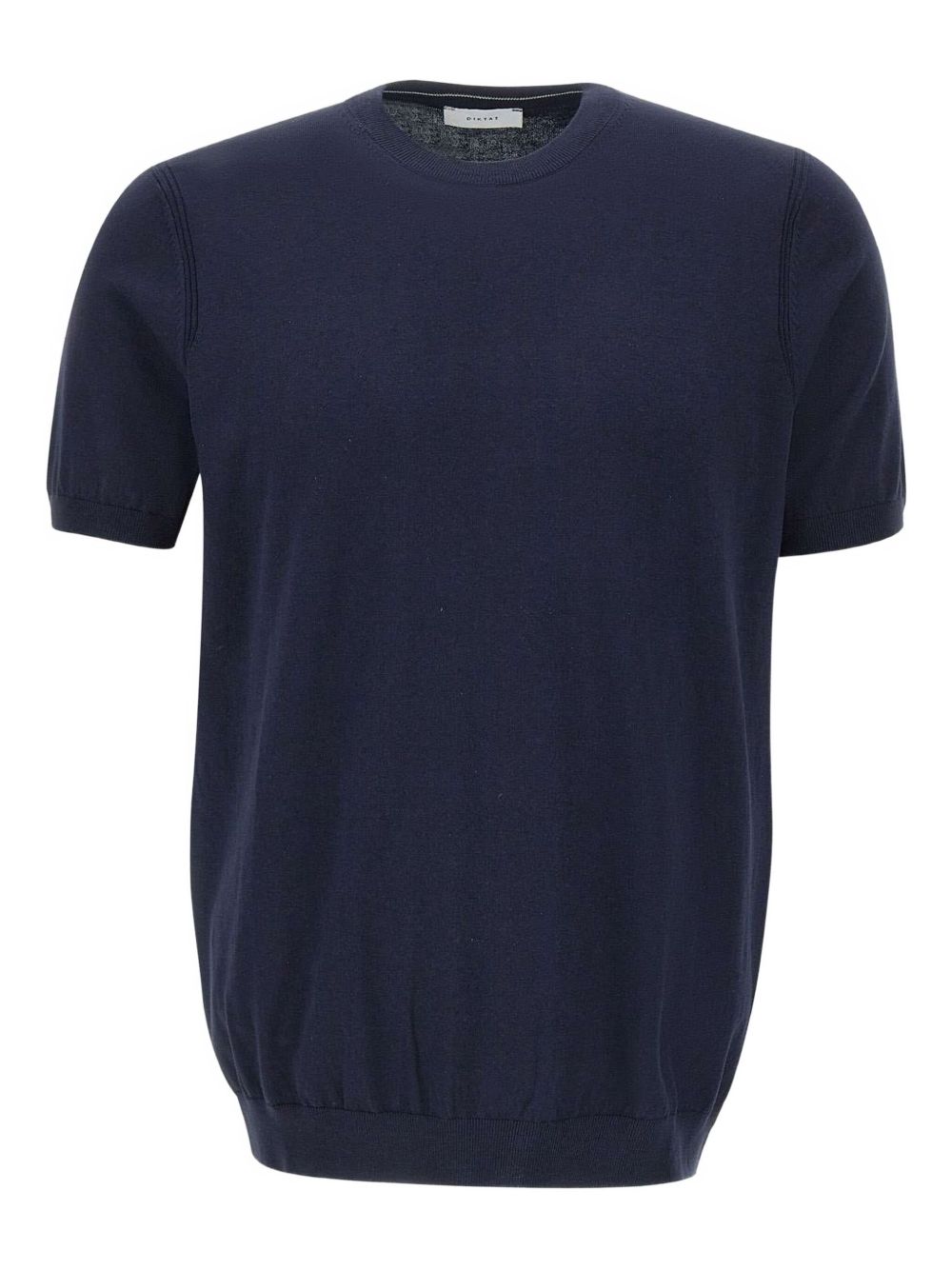 Short-sleeve ribbed-edge sweater - Blue