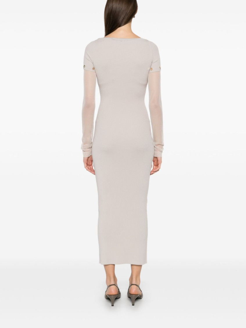 Grey Pre Knitted Long Dress