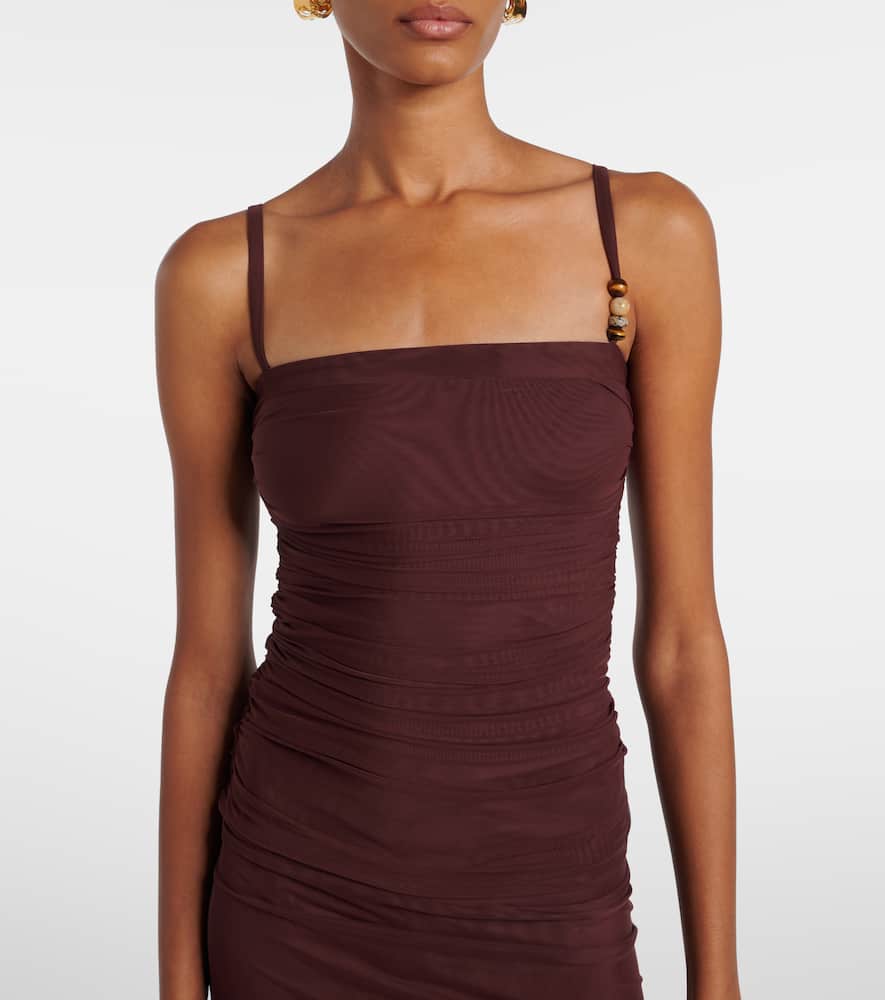 Gathered jersey tank top