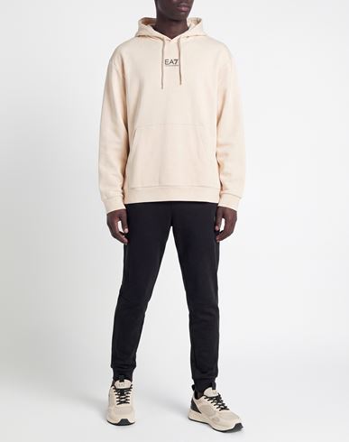 Man Sweatshirt Cream Size 3XL Cotton, Polyester