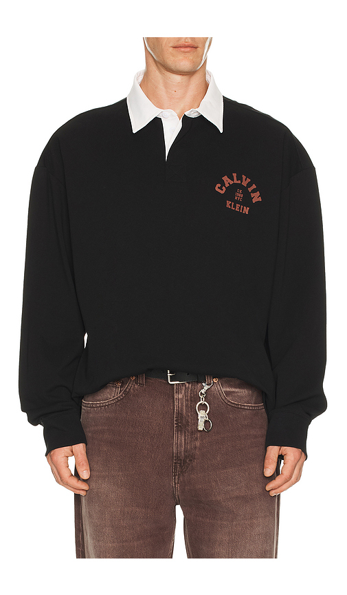 Calvin Klein Compact Rugby Long Sleeve Polo in Polo. L. Also in M, S, XL/1X